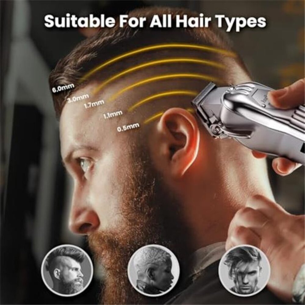 Men's Professional Hair Clipper Cordless Trimmers Set with LCD Display - Picture 6 of 6